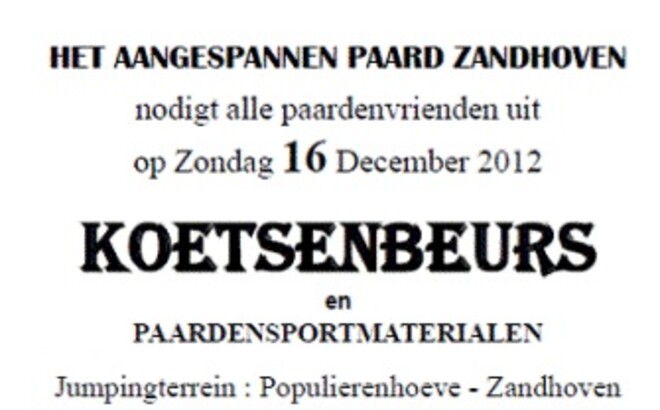 Zandhoven, Koetsenbeurs - 16 december 2012